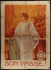 2w091 SON PASSE French 1p 1913 art of beautiful Yvette Andreyor, Gaumont Cinema, ultra rare!