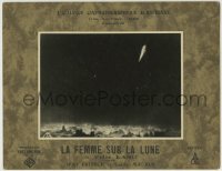 2w149 WOMAN IN THE MOON French LC 1929 Fritz Lang sci-fi, far shot of rocket blasting into space!