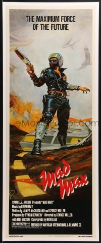 2w033 MAD MAX insert 1980 George Miller post-apocalyptic classic, Garland art of Mel Gibson!