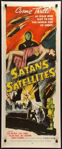2w038 SATAN'S SATELLITES insert 1958 robot helps stop space spies from putting world out of orbit!