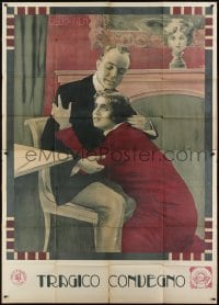 2w096 TRAGICO CONVEGNO Italian 2p 1915 T. Corbella art of Maria Jacobini hugging Enzo Boccacci!