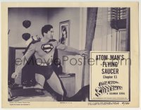 2w282 ATOM MAN VS SUPERMAN chapter 13 LC 1950 great c/u of Kirk Alyn in costume about to take off!