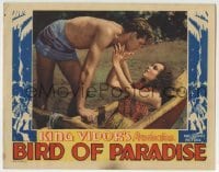 2w284 BIRD OF PARADISE LC 1932 barechested Joel McCrea over sexy Dolores Del Rio in canoe, rare!