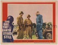 2w266 DAY THE EARTH STOOD STILL LC #4 1951 Robert Wise, Michael Rennie as Klaatu by soldiers!