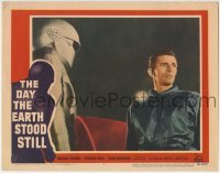 2w262 DAY THE EARTH STOOD STILL LC #7 1951 great close up of Michael Rennie standing by Gort!