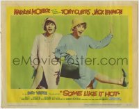 2w273 SOME LIKE IT HOT LC #3 1959 best close up of Tony Curtis & Jack Lemmon in drag!