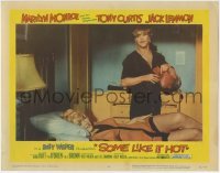 2w272 SOME LIKE IT HOT LC #6 1959 Jack Lemmon in drag watches sexy Marilyn Monroe writhing in bed!