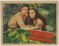 2w297 TARZAN TRIUMPHS LC 1943 best c/u of Johnny Weissmuller & Frances Gifford as Zandra, rare!