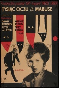 2w002 1000 EYES OF DR MABUSE Polish 22x33 1963 Fritz Lang, Dawn Addams, Van Eyck, Stachurski art!