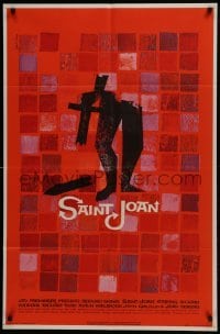 2w229 SAINT JOAN 1sh 1957 Joan of Arc, directed by Otto Preminger, wonderful Saul Bass art!