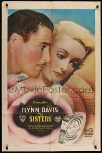 2w231 SISTERS 1sh 1938 Errol Flynn & Bette Davis have true love, but have many problems too, rare!