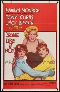 2w233 SOME LIKE IT HOT 1sh 1959 Marilyn Monroe w/Tony Curtis & Jack Lemmon in drag, 1959 copyright!