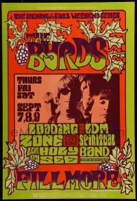 2w056 BYRDS/LOADING ZONE/LDM SPIRITUAL BAND 14x21 music poster 1967 great Jim Blashfield art!