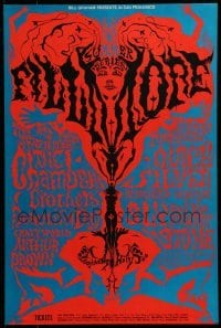 2w058 CHAMBERS BROTHERS/BEAUTIFUL DAY/ARTHUR BROWN/QUICKSILVER MESSENGER SERVICE 14x21 music poster 1968