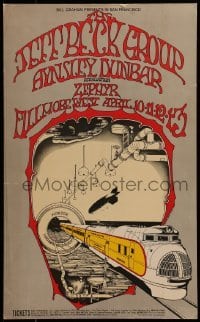 2w066 JEFF BECK GROUP/AYNSLEY DUNBAR RETALIATION/ZEPHYR 13x21 music poster 1969 Randy Tuten art!