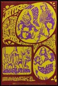 2w068 JEFFERSON AIRPLANE/CHARLATANS/BLUE CHEER 14x21 music poster 1967 MacLean & Greene art!
