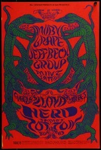 2w071 MOBY GRAPE/JEFF BECK GROUP/MINT TATTOO 14x21 music poster 1968 Lee Conklin lizard art!