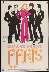 2w001 PARIS COLLECTION'S FALL FASHION PREVIEW TV poster 1968 Feitler & Seid art of Lauren Bacall!