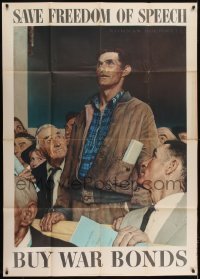 2w171 NORMAN ROCKWELL WAR POSTERS 4 40x56 WWII war posters 1943 The Four Freedoms, rare full set!