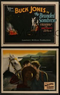 2w243 BRANDED SOMBRERO 8 LCs 1928 Buck Jones in a 2-Gun Drama of a 10 Gallon Hat, rare complete set!