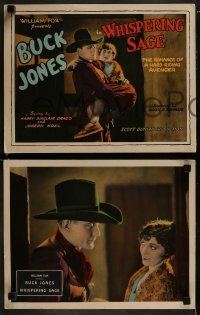 2w251 WHISPERING SAGE 8 LCs 1927 Buck Jones in romance of a hard-riding avenger, rare complete set!