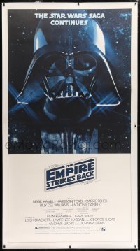 2x004 EMPIRE STRIKES BACK linen 3sh 1980 Darth Vader helmet and mask in space, George Lucas classic!