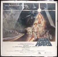 2x002 STAR WARS linen 6sh 1977 George Lucas classic sci-fi epic, great art by Tom Jung!