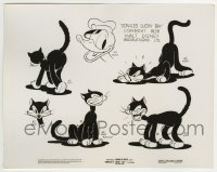 2x641 DONALD'S LUCKY DAY 8x10 still 1939 Disney cartoon, great art of Donald Duck & black cats!