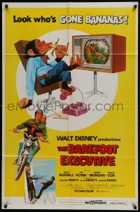 2x265 BAREFOOT EXECUTIVE 1sh 1971 Disney, art of Kurt Russell & wacky chimp gone bananas!
