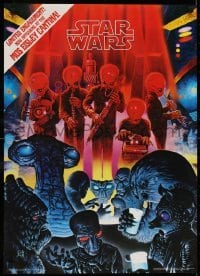 2x137 STAR WARS 20x28 commercial poster 1978 different Bill Selby art of the Mos Eisley Cantina!