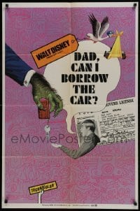 2x281 DAD CAN I BORROW THE CAR 1sh 1970 ultra rare Walt Disney short about learning to drive!