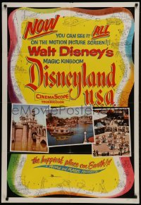 2x282 DISNEYLAND USA 1sh 1957 Disney's Magic Kingdom in California, cool art and images, rare!