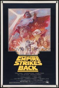 2x063 EMPIRE STRIKES BACK studio style 1sh R1981 George Lucas sci-fi classic, cool art by Tom Jung!