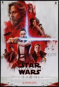 2x080 LAST JEDI int'l advance DS 1sh 2017 Star Wars, Hamill, Fisher, Ridley, the Resistance!