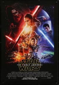 2x076 FORCE AWAKENS int'l advance DS 1sh 2015 Star Wars: Episode VII, Ford, Fisher, December montage