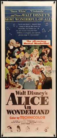 2x210 ALICE IN WONDERLAND insert 1951 Walt Disney Lewis Carroll classic, wonderful art!