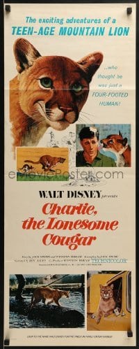 2x233 CHARLIE THE LONESOME COUGAR insert 1967 Walt Disney, art of smiling teen-age mountain lion!