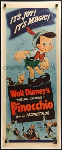 2x214 PINOCCHIO insert R1954 Disney classic cartoon about a wooden boy who wants to be real!