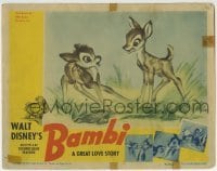 2x378 BAMBI LC 1942 Walt Disney cartoon deer classic, he's young & playing with Faline!