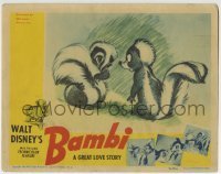 2x382 BAMBI LC 1942 Walt Disney cartoon deer classic, great image with Flower the skunk flirting!