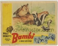 2x383 BAMBI LC 1942 Walt Disney cartoon deer classic, great image with Flower the skunk & owl!