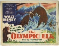 2x425 OLYMPIC ELK TC 1952 Disney True-Life Adventure, cool nature documentary artwork!