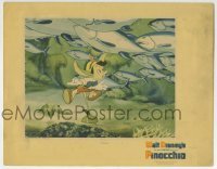 2x395 PINOCCHIO LC 1940 Disney classic cartoon, c/u swimming with fish inside whale!