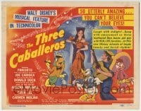 2x403 THREE CABALLEROS TC 1944 Disney cartoon/live action, Donald Duck, Panchito & Joe Carioca!
