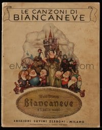2x605 SNOW WHITE & THE SEVEN DWARFS Italian 9x11 song folio 1950s all the music + color images!