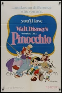 2x330 PINOCCHIO 1sh R1978 Disney classic fantasy cartoon about a wooden boy who wants to be real!