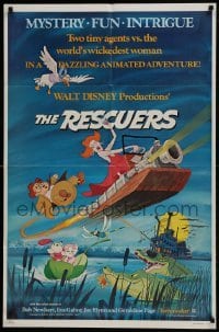 2x333 RESCUERS 1sh 1977 Disney mouse mystery adventure cartoon from depths of Devil's Bayou!