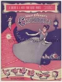 2x589 CINDERELLA sheet music 1950 Walt Disney cartoon classic, A Dream is a Wish Your Heart Makes!