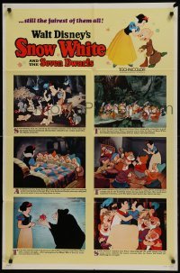 2x348 SNOW WHITE & THE SEVEN DWARFS style B 1sh R1967 Walt Disney animated cartoon fantasy classic!