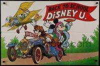 2x611 BACK TO SCHOOL DISNEY U 22x33 special poster 1978 Disney, great art of Mickey in biplane!